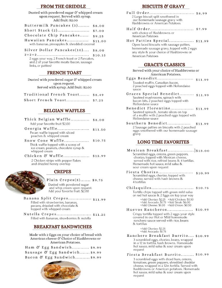 Willy & Grace Diner Menu image 2